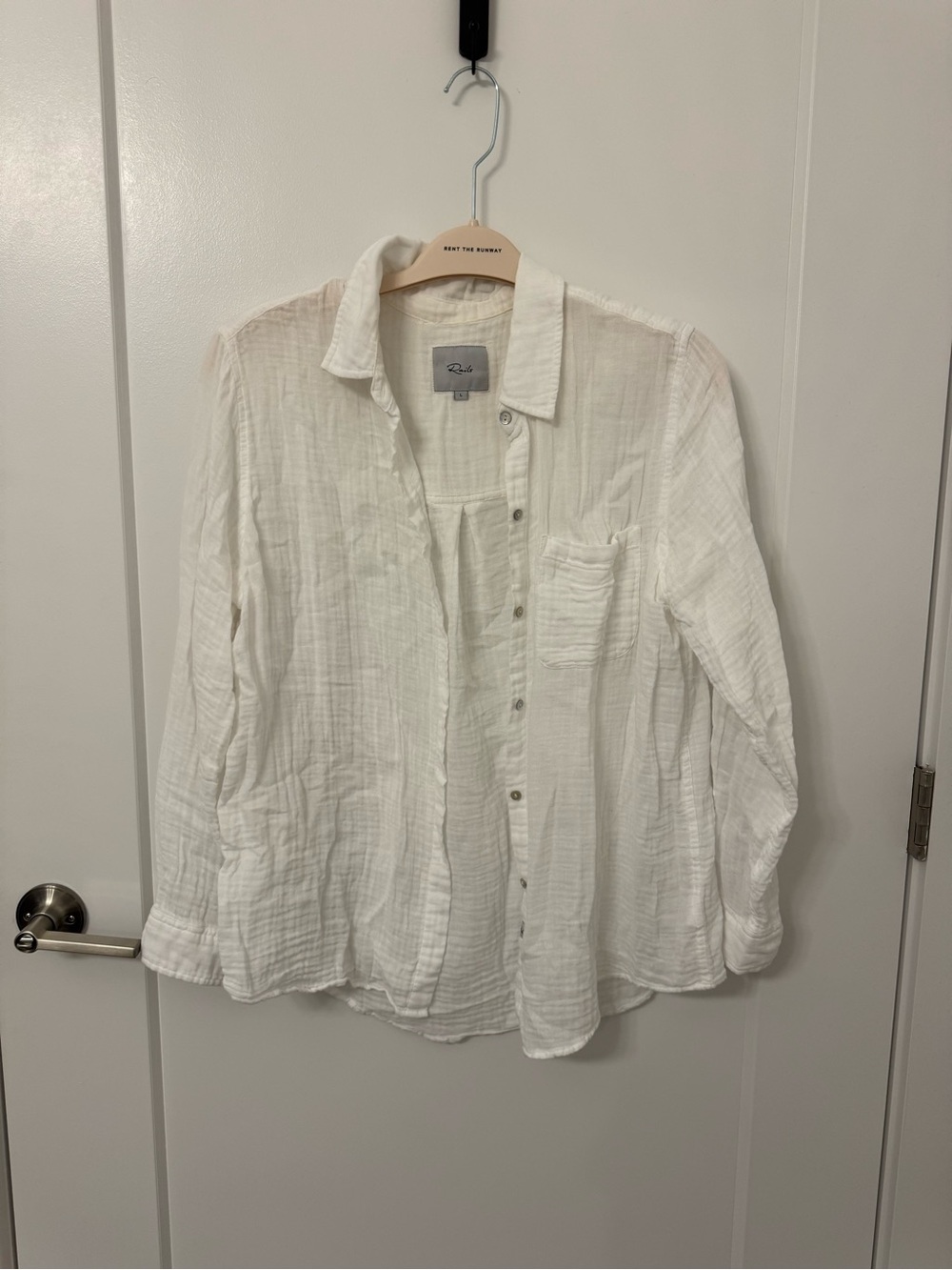 Rails White Gauze Button-Down Shirt